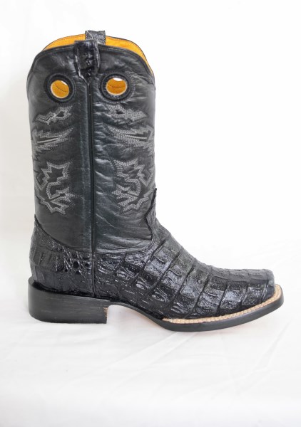 Dustin Mens Black Square Toe Cowboy Boots