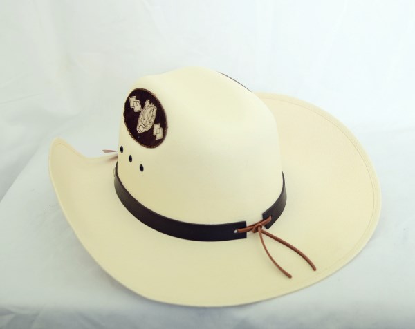 Laredo Ivory and Brown Canvas Cowboy Hat