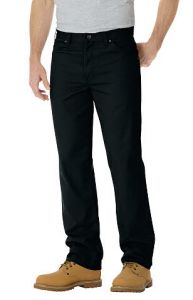 Dickies Mens Straight Fit 5 Pocket Jeans - Rinsed Overdyed Black
