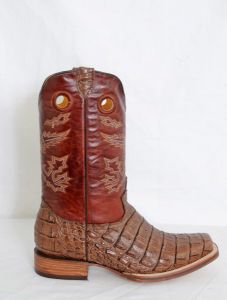 Dustin Mens Cognac Square Toe Cowboy Boots