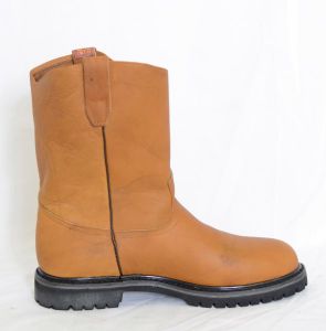 Dustin Mens Honey Round Toe Work Boots with Tractor Sole